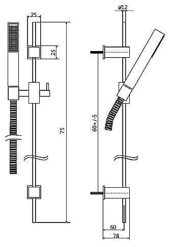 Душевой гарнитур Kaja Aquadrat 27811-C, хром фотография 1