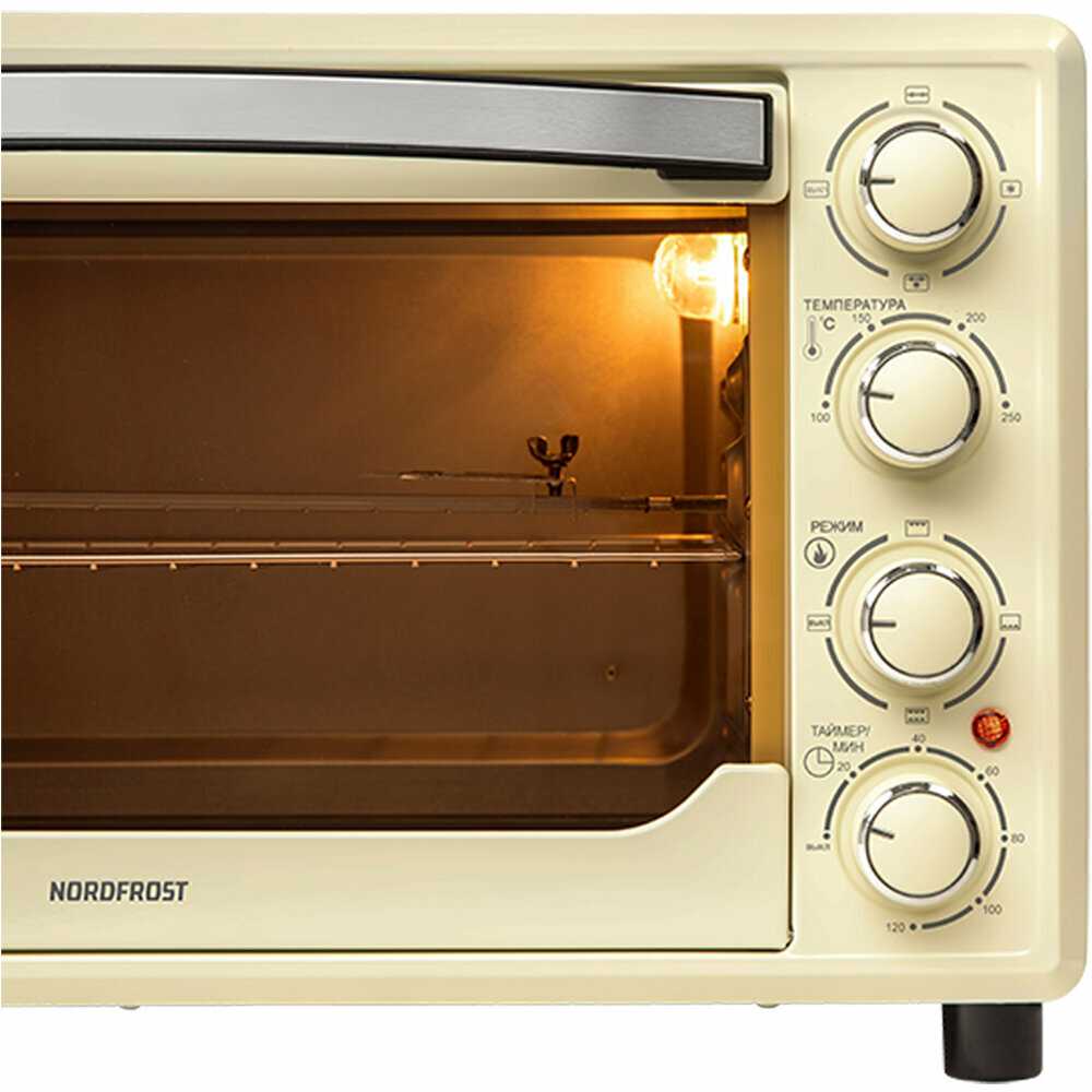 Мини-печь NORDFROST RC 350 W, электрическая настольная духовка, 1600 Вт, 35л, конвекция, гриль, таймер до 120 минут, 3 режима нагрева фотография 11