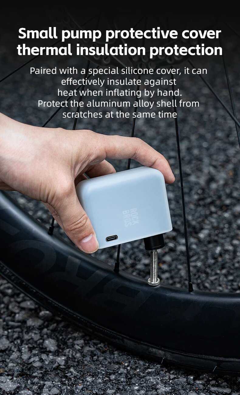 Насос велосипедный ROCKBROS компактный портативный фотография 7