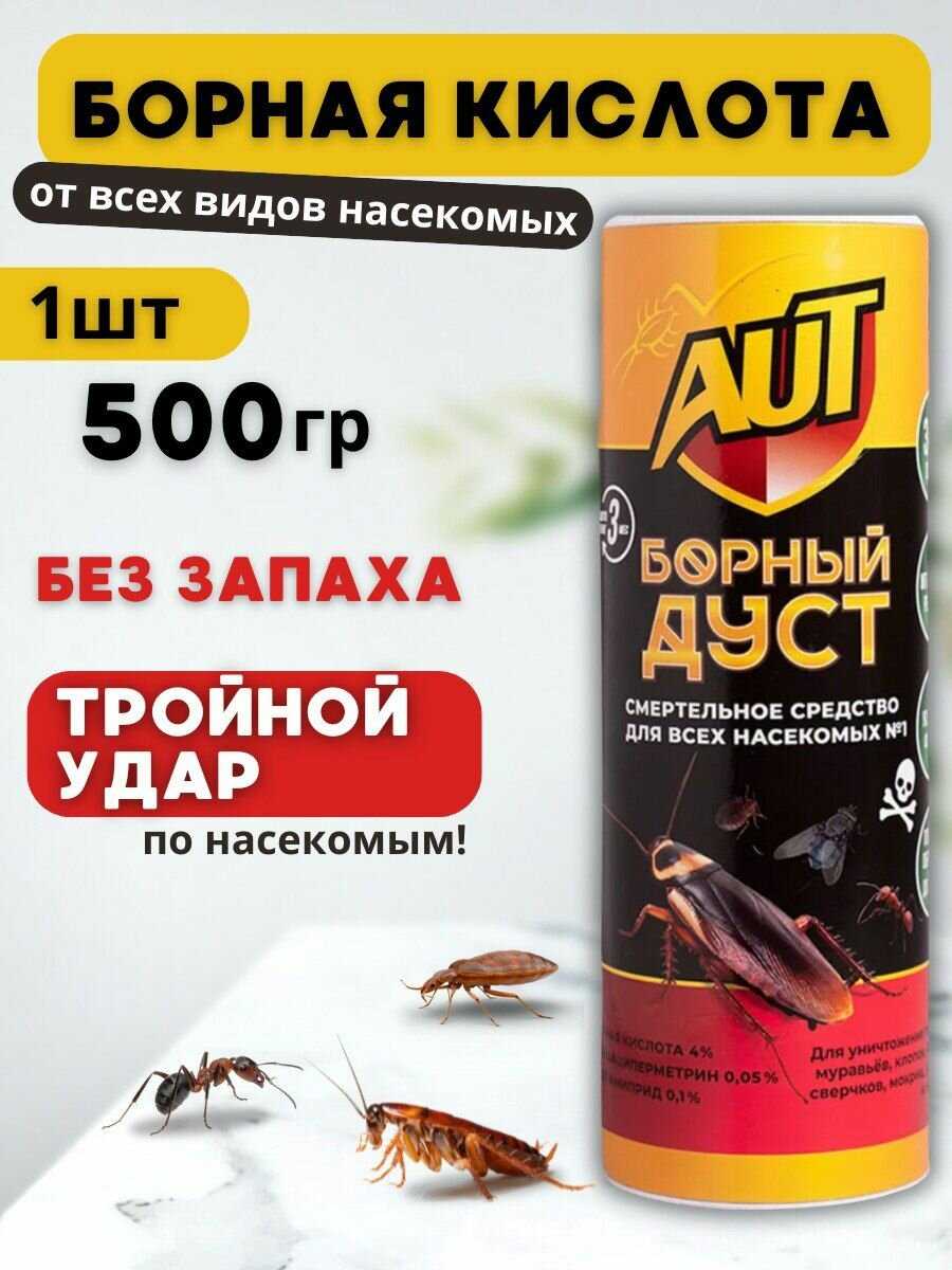 Средство от муравьев, тараканов и других насекомых Борный дуст Аут (500 г)