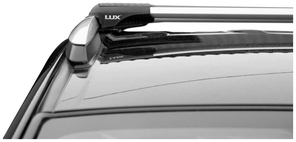 Багажник на рейлинги Subaru XV внедорожник 2011-2021 - Lux Hunter L54-R, серебристые дуги фотография 3