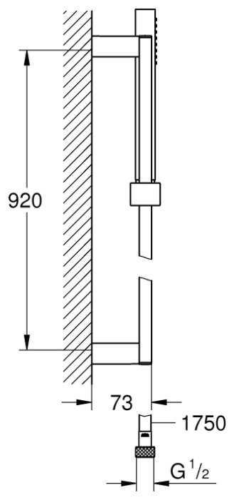 Душевой гарнитур Grohe Euphoria Cube Stick 27700000, хром фотография 1