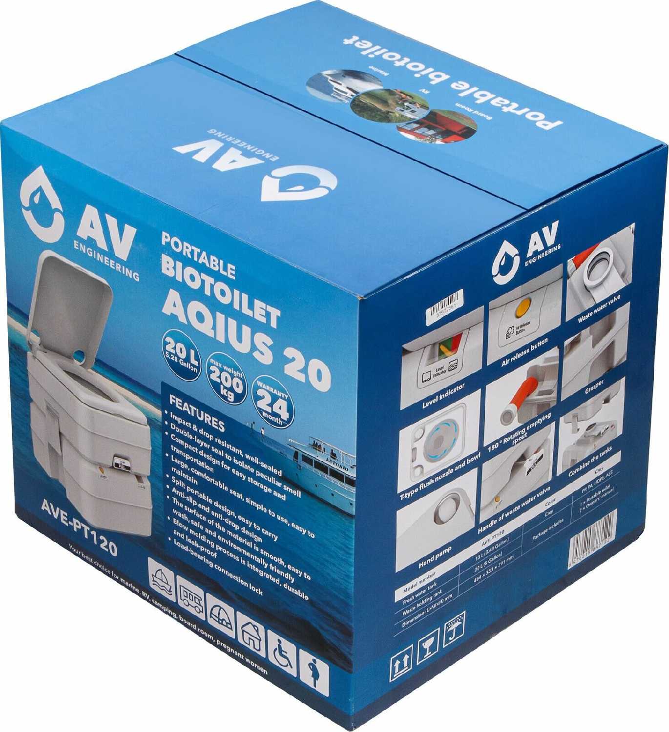 Биотуалет AV ENGINEERING Aqius 20 (AVE-PT120) фотография 9