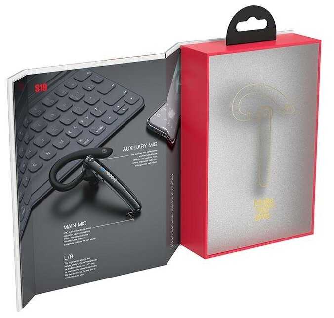 Bluetooth-гарнитура Hoco s19, black фотография 4