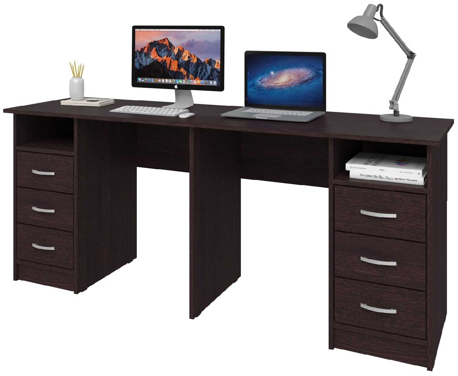 Стол письменный Хит-33, ШхГ: 200х50 см, цвет: Белый фотография 1