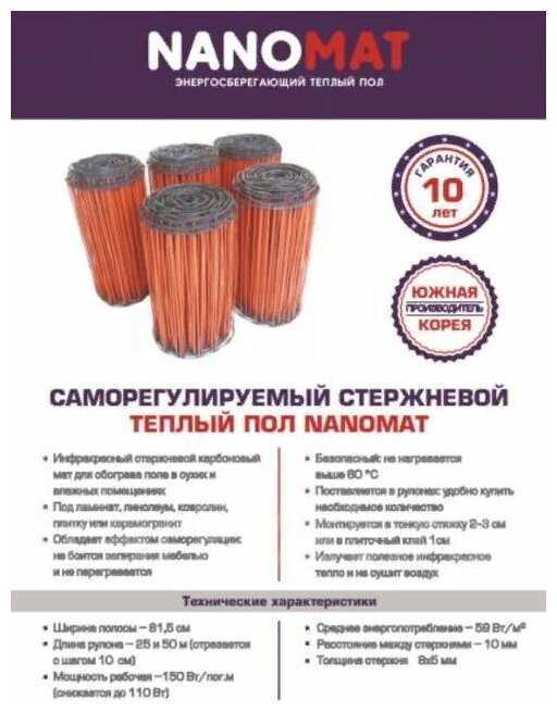 Стержневой теплый пол Nanomat фотография 2