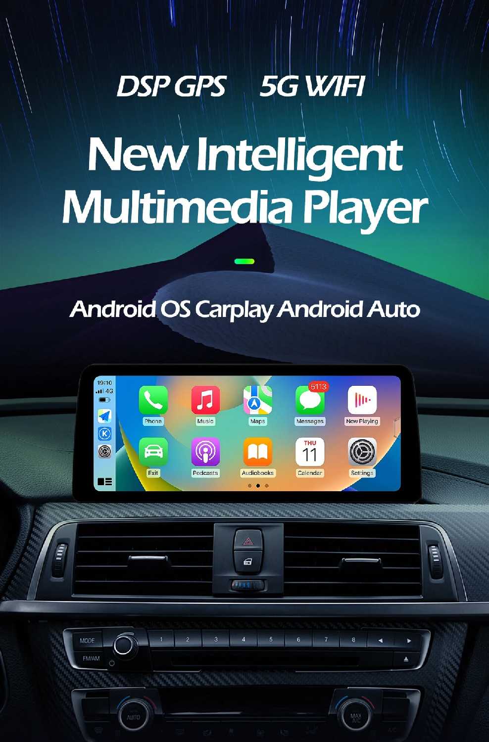 Автомобильный радиоприемник BMW Android видео-мультимедийный плеер 12,3 дюйма (NBT 4G-32G CAM WiFi) фотография 11