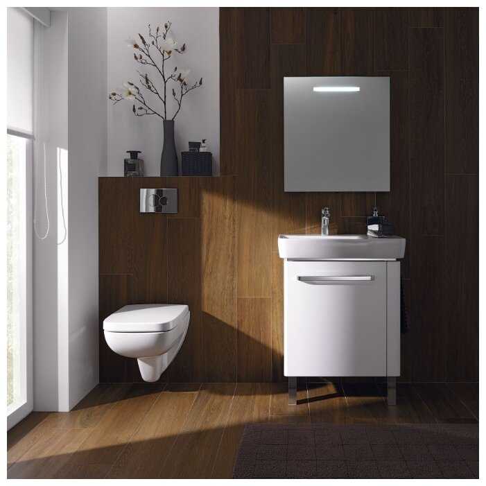 Чаша унитаза подвесная GEBERIT Renova Compact Square 206145000 с горизонтальным выпуском фотография 11