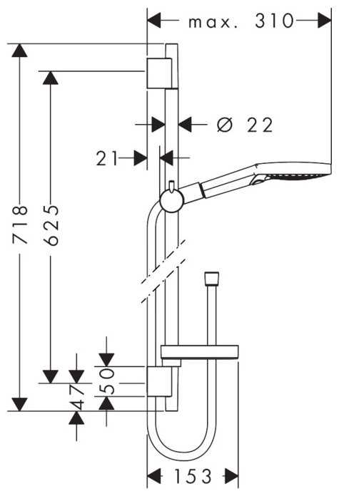 Душевой гарнитур hansgrohe Raindance Select S 27654000, хром фотография 1