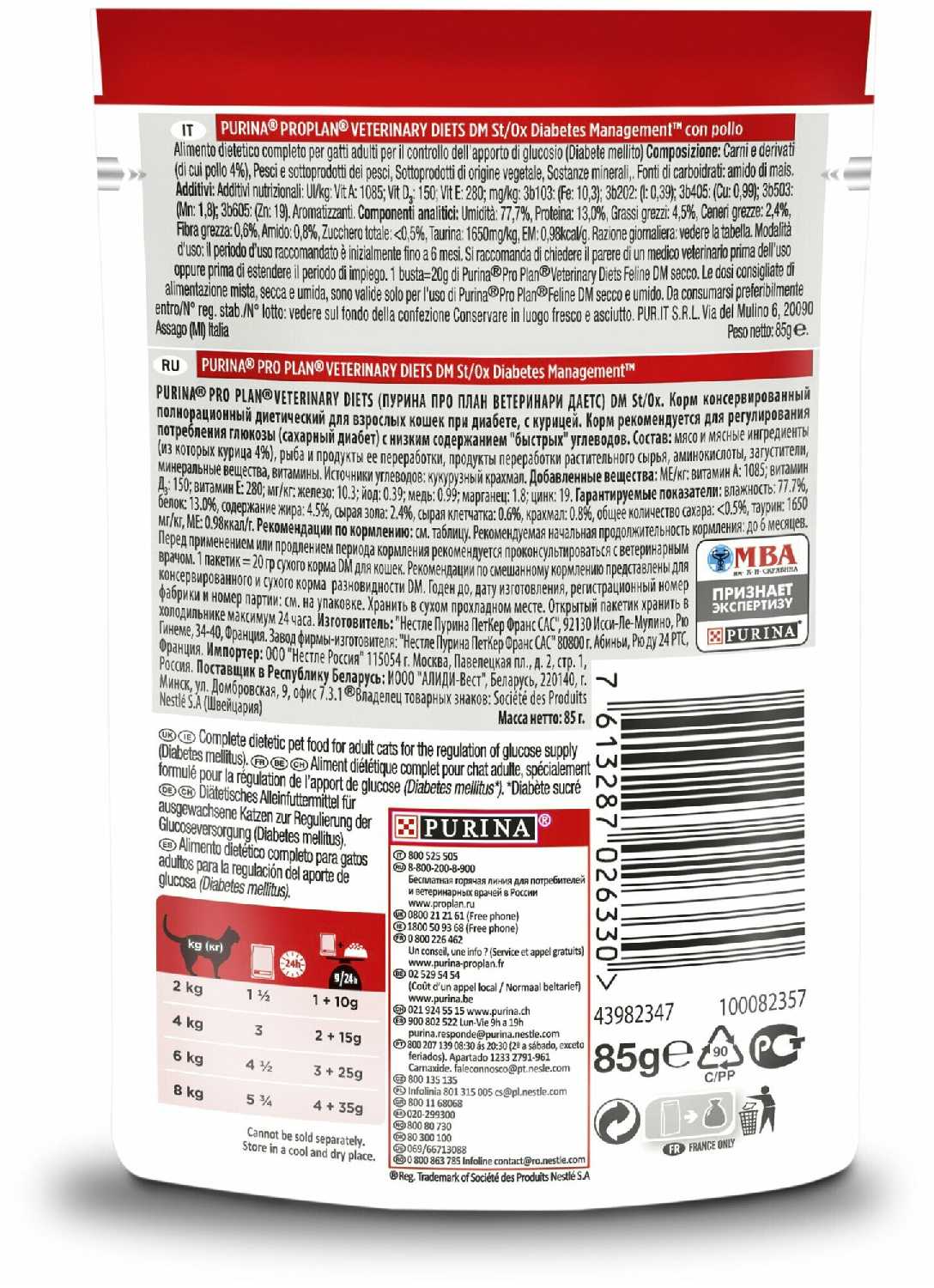 Корм для кошек Pro Plan Veterinary Diets Diabetes Management (DM) фотография 7