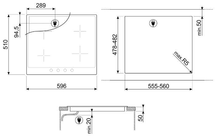 Индукционная варочная панель smeg SI764POM фотография 1