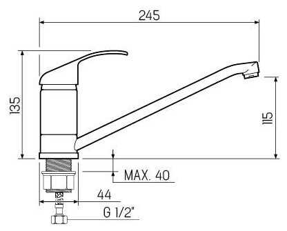 Смеситель для душа Ростовская Мануфактура Сантехники SL128-004F-25, рычажный фотография 5