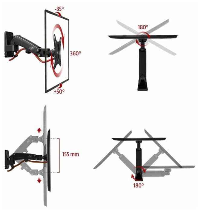 Кронштейн на стену NB North Bayou F120 для монитора / телевизора 17-27