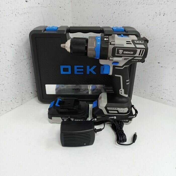 Дрель-шуруповерт аккумуляторная ударная бесщеточная DEKO DKCID20 20В, 80 Нм, 23.0Ач фотография 12