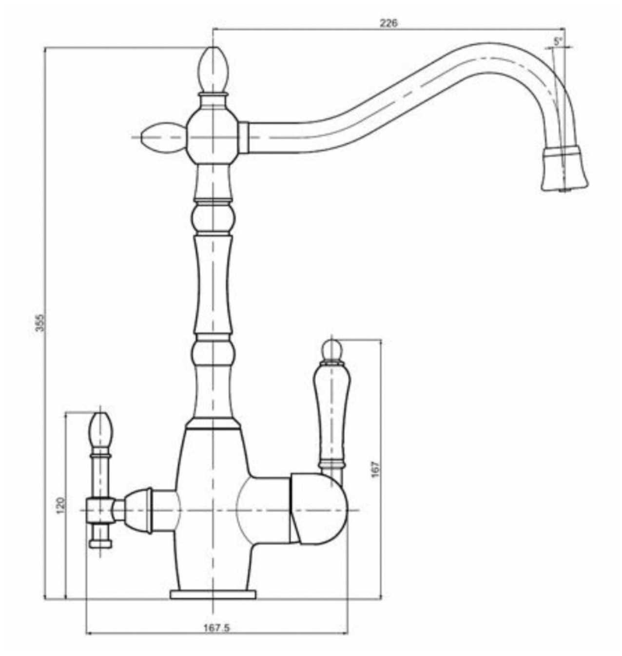 Смеситель для кухни HOFFNUNG HFG-AC175 с высоким изливом и с функциями высокотехнологичной фильтрации Бронза фотография 2