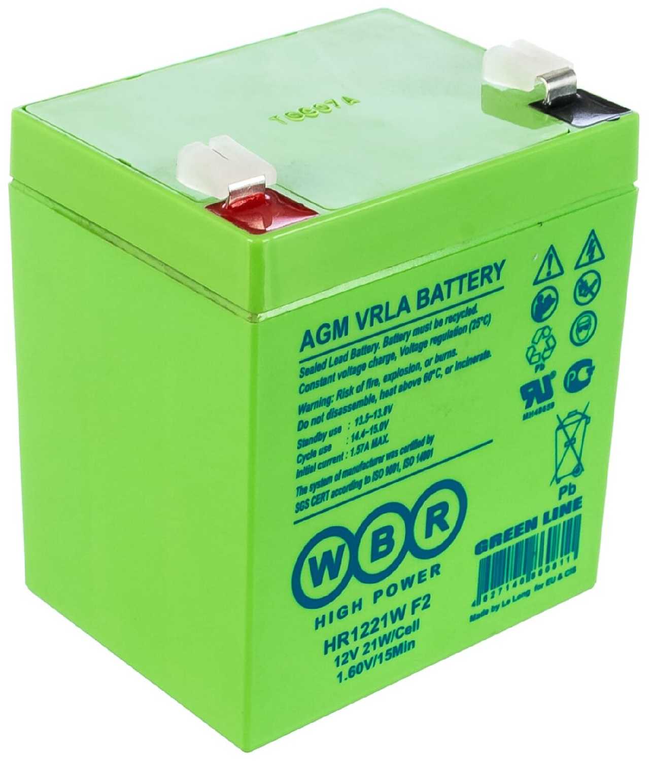 Аккумуляторная батарея WBR HR1221W F2 12В фотография 6