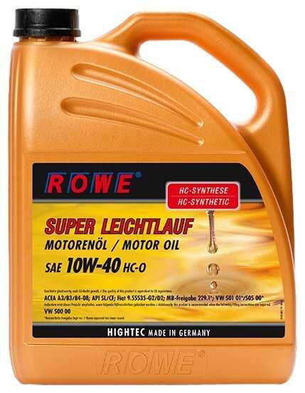 Синтетическое моторное масло ROWE Hightec Super Leichtlauf HC-O SAE 10W-40 фотография 3