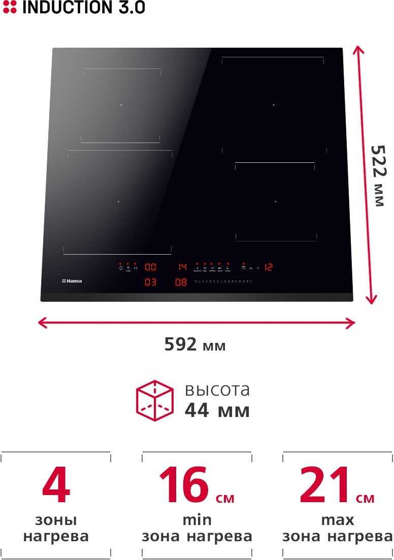 Индукционная варочная поверхность Hansa Induction 3.0 (BHI67116) фотография 5
