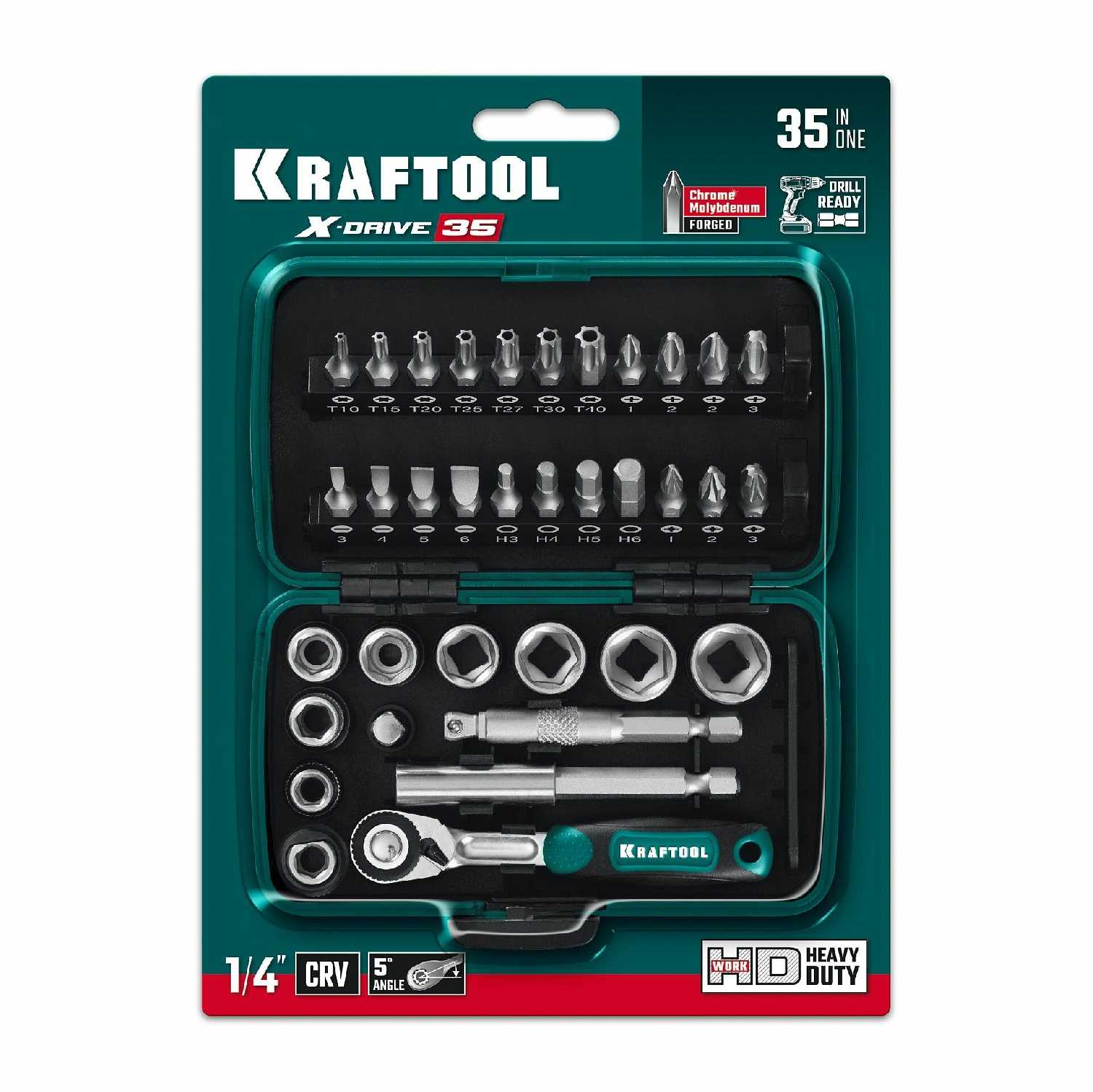 Универсальный набор инструмента KRAFTOOL X-Drive 35 (27974) фотография 2