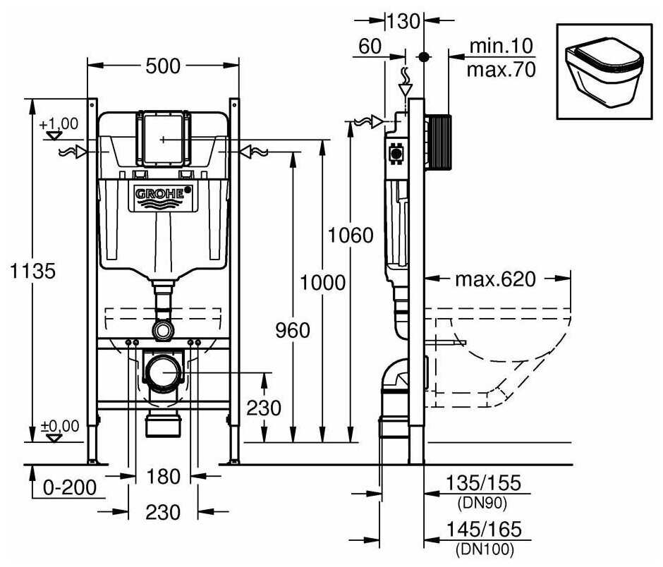 Рамная инсталляция Grohe Rapid SL (38840000) фотография 2
