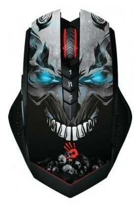 A4TECH Мышь беспроводная A4TECH Bloody R8 metal feet Skull design чёрный USB фотография 5