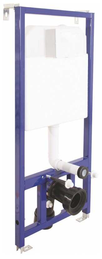 Система инсталляции BERGES NOVUM двухрежимная квадратная кнопка S1 белая фотография 1