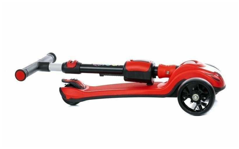 Самокат-беговел 3 в 1 Scooter Micar Transformer складной со светящимися колесами, сиденьем и родительской ручкой фотография 6