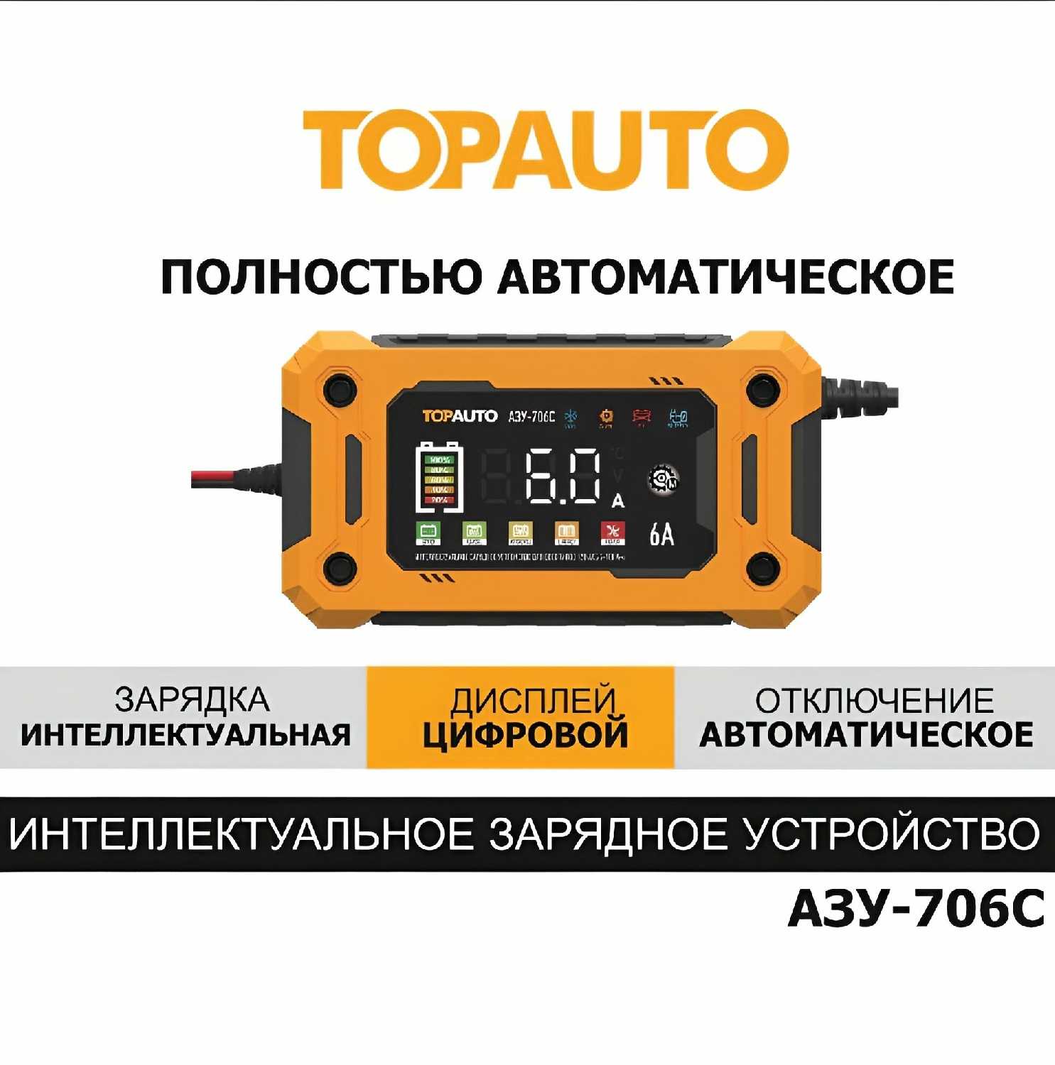 Зарядное устройство ТопАвто АЗУ-706С (для 12В, до 6А, до 100 А-ч) фотография 31