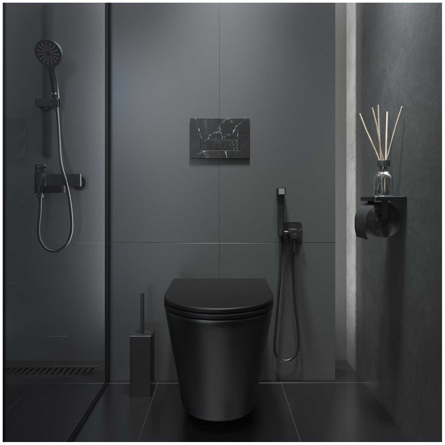 Клавиша смыва IDDIS On-X 001 черный мрамор ONX01B0i77 фотография 5