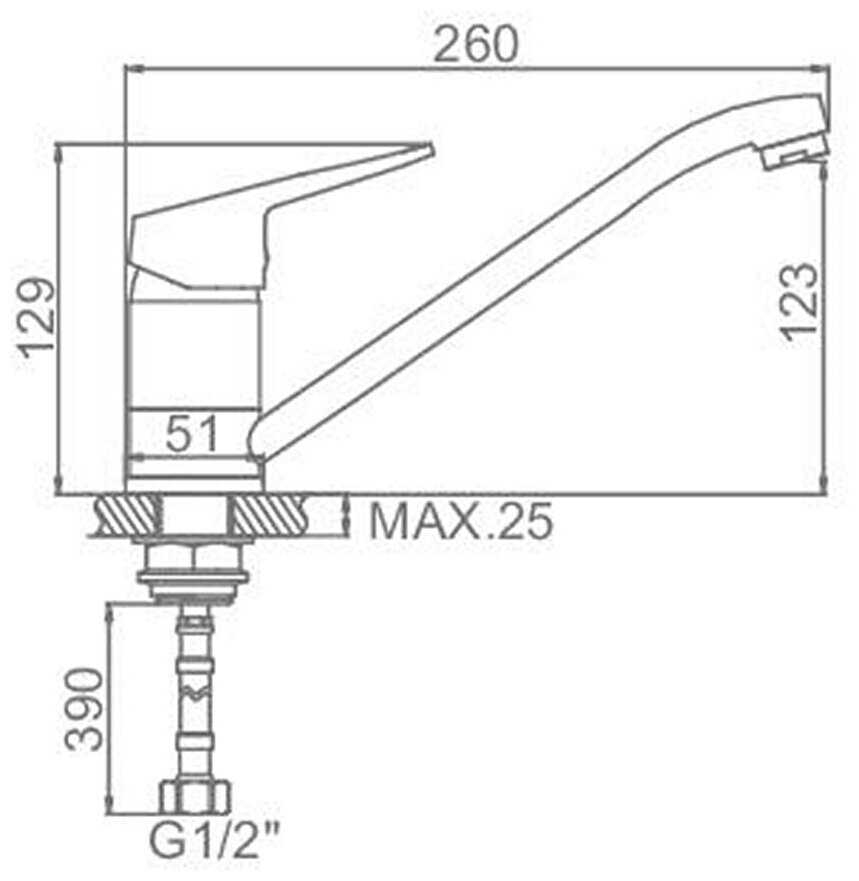 Смеситель LEDEME L4940 для кухни фотография 1