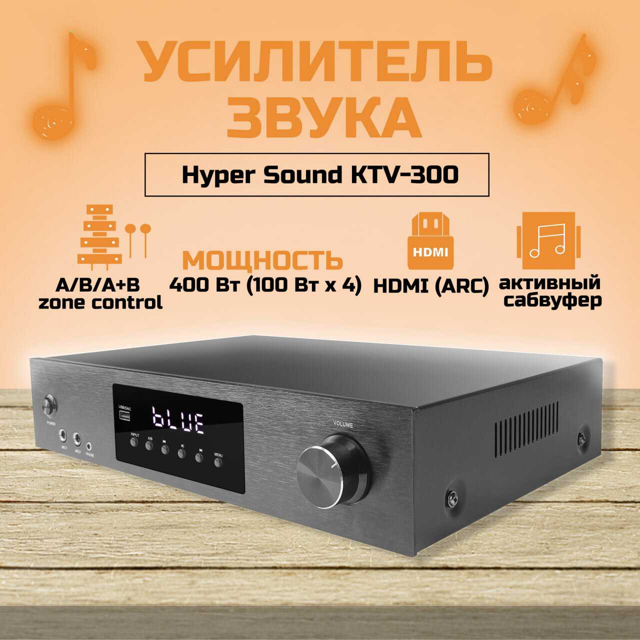 Интегральный усилитель звука HI-FI KTV-300 фотография 12