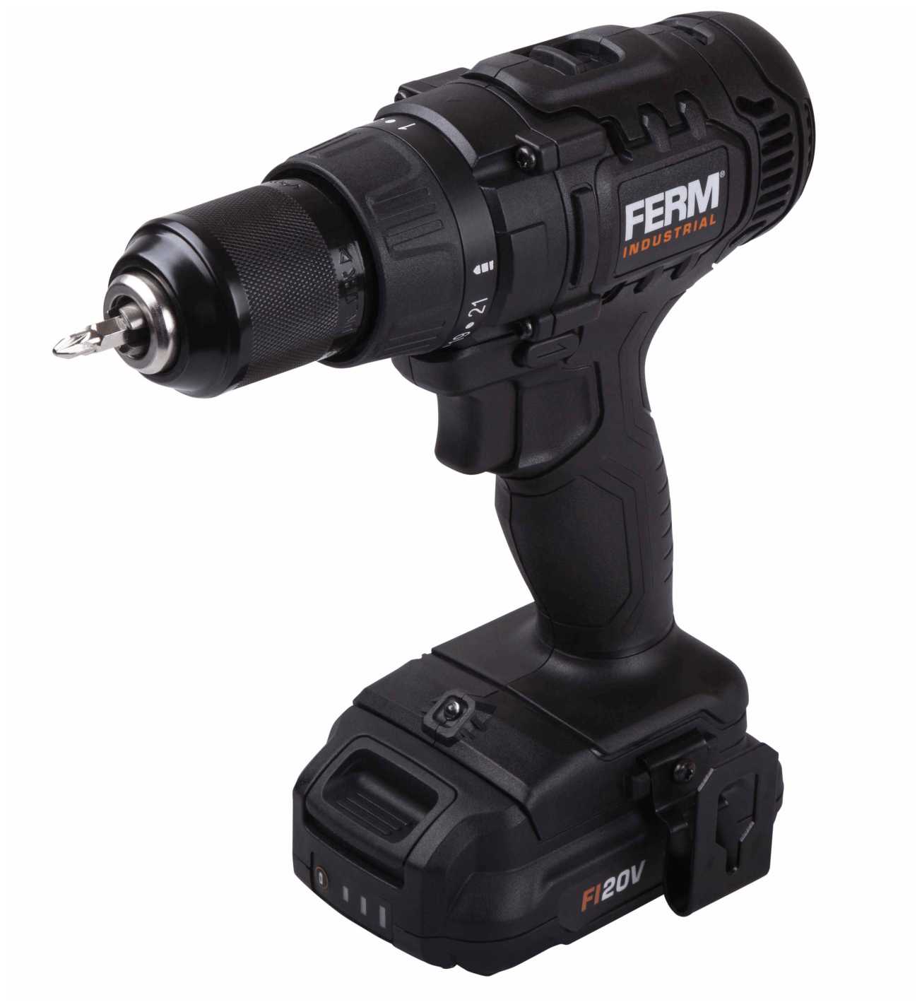 Дрель уд. акк FERM CDM1141P, 20В, 50Нм, 2,0 Ач, 2 скорости, 2 акк, Li-ion, БЗП, 13 мм, кейс фотография 1
