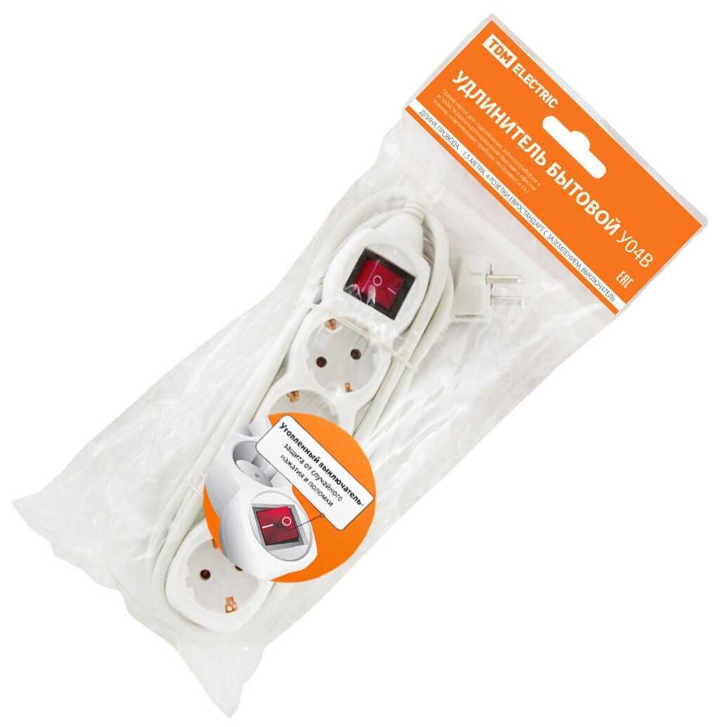 Удлинитель TDM ELECTRIC У04В [с/з, 16A / 3500 Вт] [SQ1303-0110] фотография 7