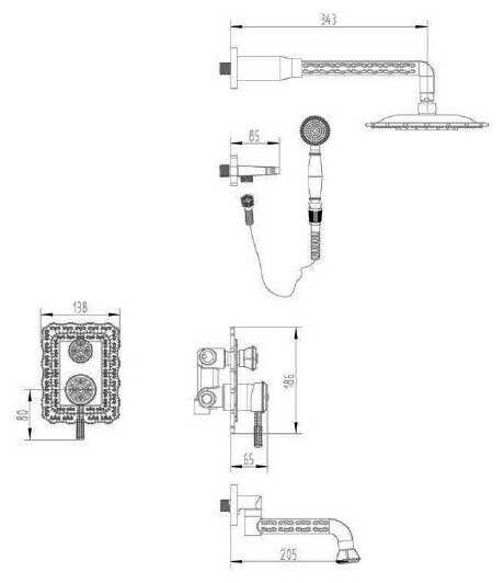Душевая стойка ZorG Antic A 104DS-BR фотография 10