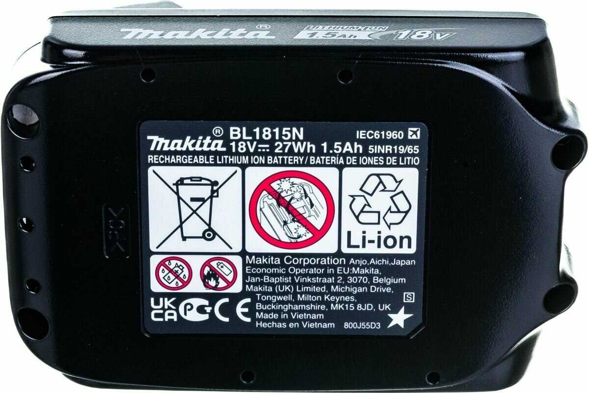 Аккумулятор Makita BL1815N (202568) фотография 9