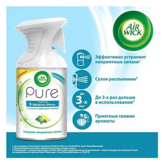 Air Wick аэрозоль Pure 5 эфирных масел, цветущий лимон, 250 мл фотография 4