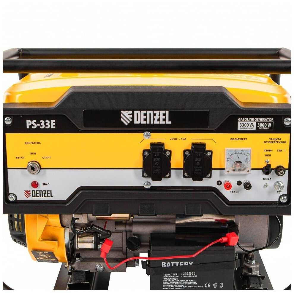 Генератор бензиновый Denzel PS-33E 3,3 кВт, 230В, электростартер (94537) фотография 15