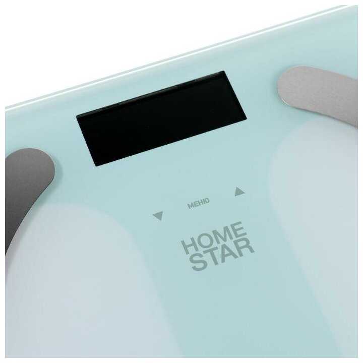 Весы напольные HOMESTAR HS-6003, диагностические, до 180 кг, 2хААА, стекло, белые фотография 1