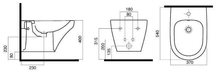 Биде подвесное AM.PM Inspire C503411WH с горизонтальным выпуском фотография 4