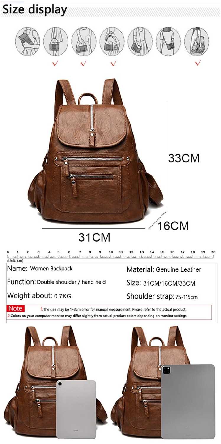 Роскошный женский кожаный рюкзак LANYIBAIGE фотография 25