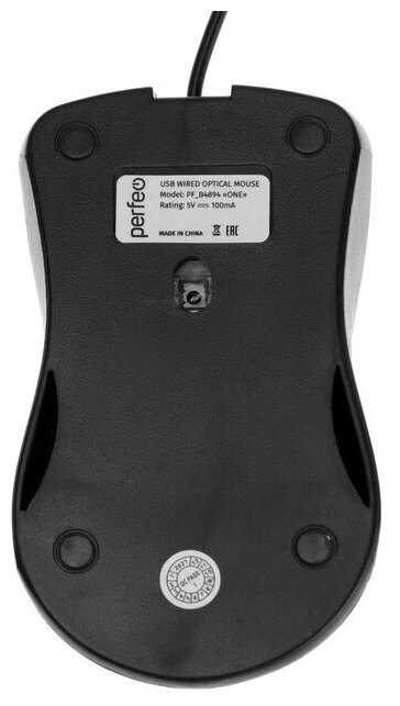Мышь Perfeo One, проводная, оптическая, 1000 dpi, USB, черная фотография 7