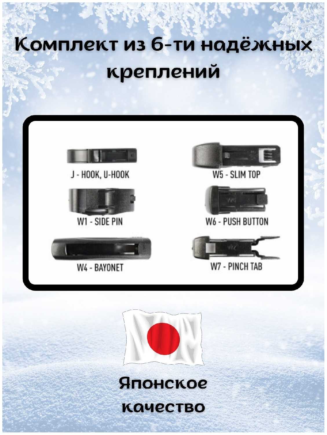 Дворники зимние в чехле Skoda Yeti I 2009 - 2017 (600-475 мм. Push Button19mm) фотография 3