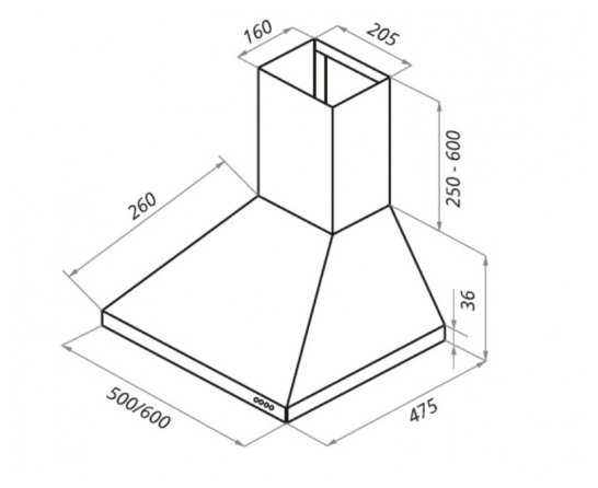 Каминная вытяжка MAUNFELD Line 50 белый фотография 1