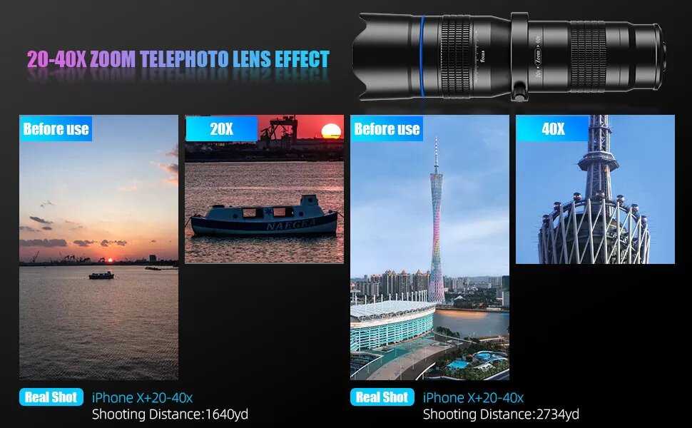 Объектив Apexel Zoom 20-40X Telescope (APL-20-40XJJ04) фотография 2