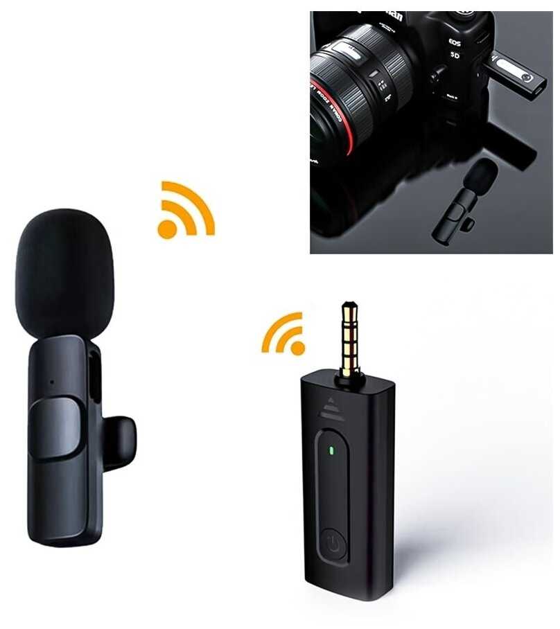 Петличный микрофон беспроводной 3.5mm AUX K35 фотография 1
