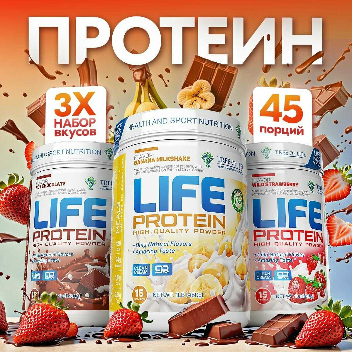 Протеин Life Protein Протеин сывороточный + Изолят (4LB) фотография 17