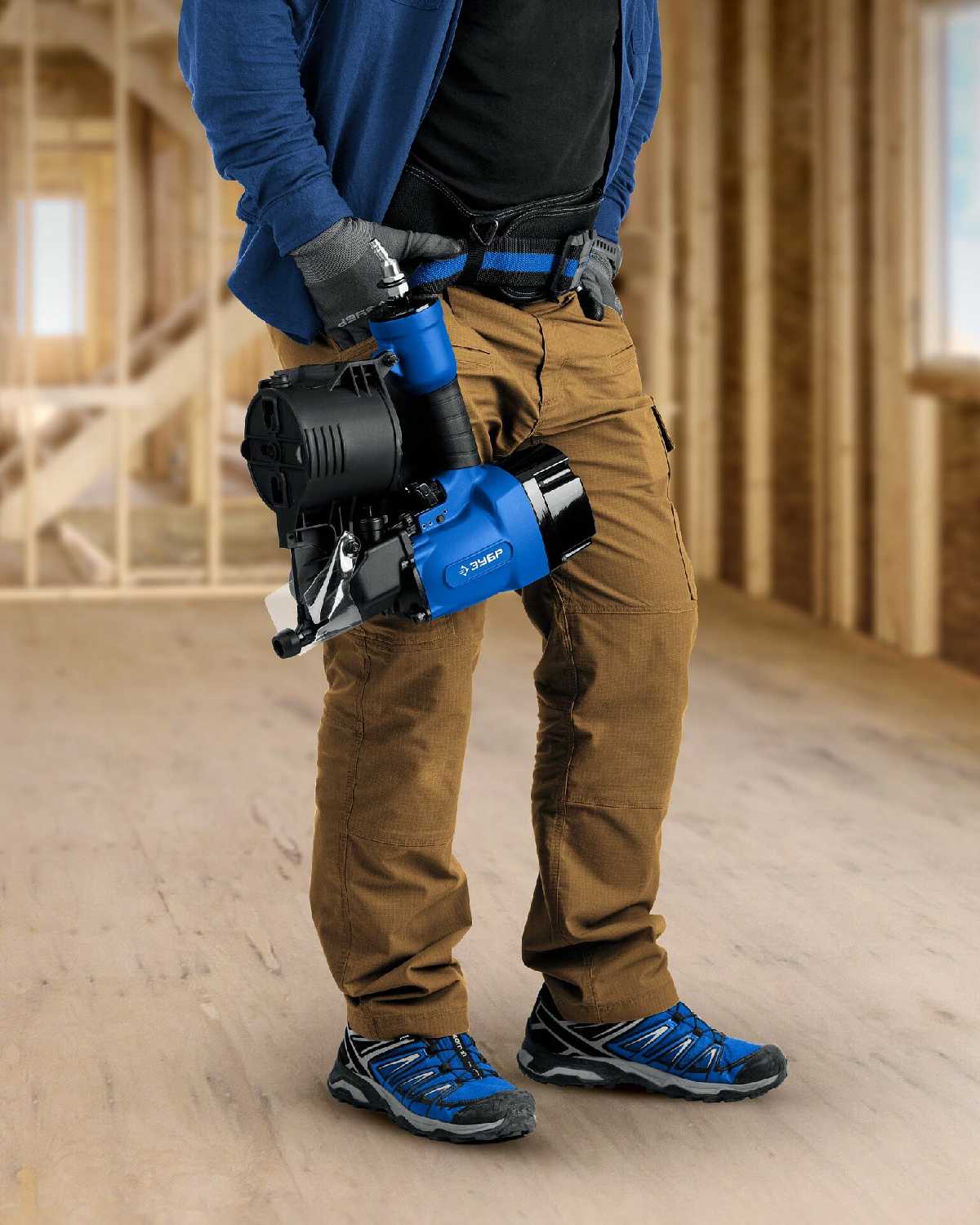 ЗУБР CNW-90, пневматический нейлер для барабанных гвоздей (31914) фотография 12