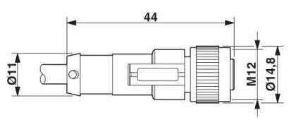 Кабель для датчика/исполнительного элемента SAC-4P- 2,0-PVC/M12FS BK, 1515808 , Phoenix Contact