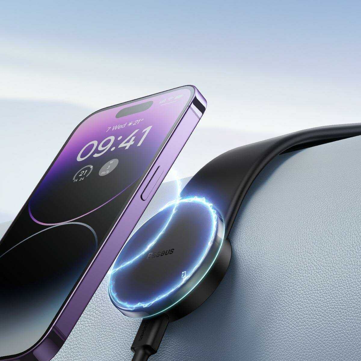 Автомобильный держатель Baseus C02 Pro Magnetic Wireless Phone Holder [15W] фотография 2