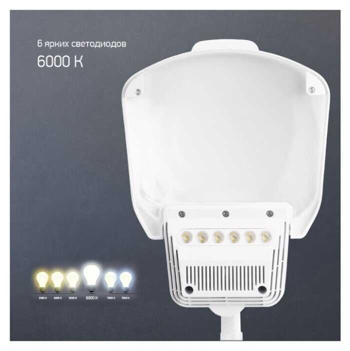 Лампа лупа на струбцине REXANT, квадратная 3D+20D, с подсветкой 6 LED, серия EXPERT, белая фотография 12